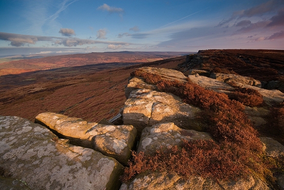 A Spring sunrise overlooking Moscar Moor and Derwent Edge