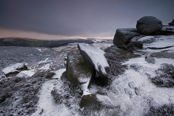 Snow clouds from Over Owler Tor, Hathersage Moor.